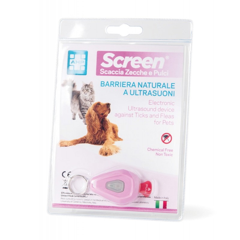 Ueber Screen Pet Ultrasuoni Zecche e Pulci per Cani Rosa