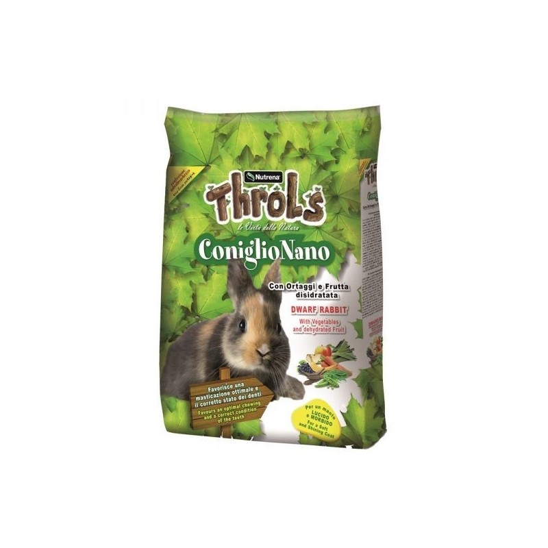 Alimento Completo per Conigli Nani Throls Coniglio nano 2,5 Kg mangime coniglio 